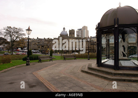 Harrogate from Crescent Road towards Royal Baths and Assembly Rooms Stock Photo