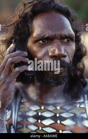 Aboriginal man from Arnhem Land playing part in Yolngu Boy movie Stock Photo