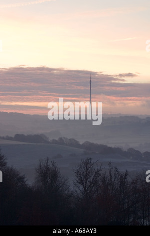 Emley Moor Transmitter from Cockley Hill Huddersfield West Yorkshire Stock Photo