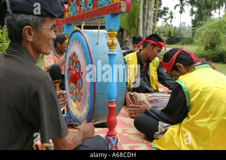 Music accompanying the performance of the Malay art of self defence known as Silat Malaysia Stock Photo