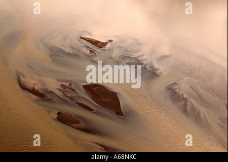 Meltwater lake delta in the highlands in East Greenland Stock Photo