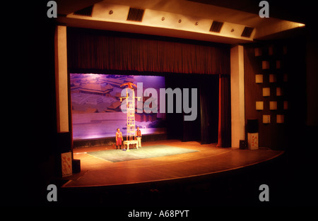 Performers performing traditional chinese acrobatics on stage. Beijing. China. Stock Photo