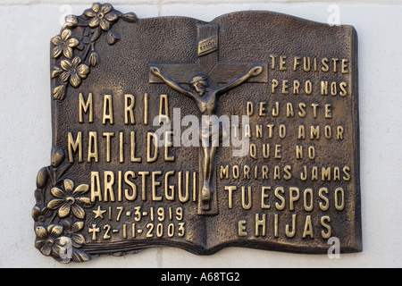 Recoleta Plaque A Stock Photo