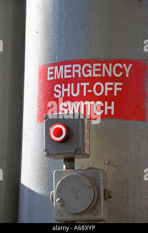 EMERGENCY SWITCH, SHUT OFF, EMERGENCY Stock Photo
