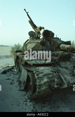 Captured Iraqi Tank on show in Kuwait after the first Gulf War Stock Photo