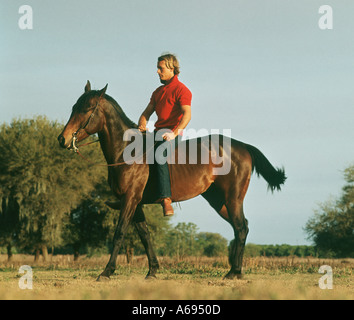 Man on horse Stock Photo