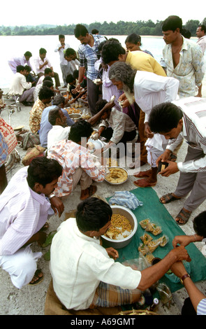 India Andaman Islands Neil Island jetty food vendors Stock Photo