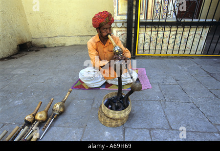 Snake charmer Jaipur City Palace Stock Photo