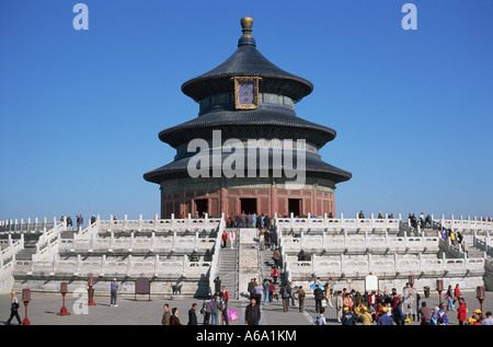 China, Beijing, Temple of Heaven (Tian Tan Complex), Qinian Dian, or Hall of Prayer for Good Harvests, built in 1420 Stock Photo