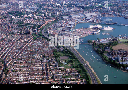Aerial View Of Portsmouth Hampshire UK Stock Photo