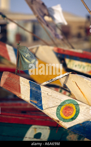 Fishing boats - Plage des Pêcheurs, Nouakchott, MAURITANIA Stock Photo