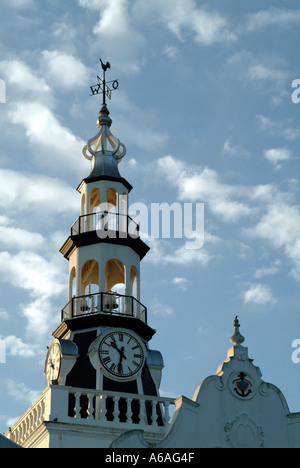 bell and clock tower on Dutch Reform Church in Swellendam western Cape South Africa RSA Stock Photo