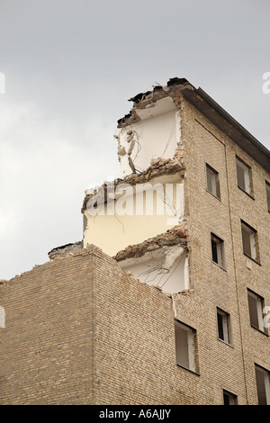 Building in the process of demolition Stock Photo