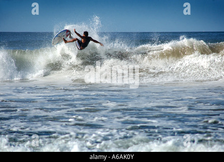 surfing at the beach at Playa Grande on the west coast of Costa Rica, Central America guanacaste Stock Photo