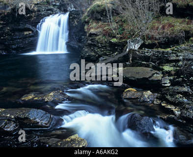 FALLS of FALLOCH waterfall in to Rob Roy's bathtub on River Falloch near Crianlarich Stirling Scotland UK Britain Stock Photo