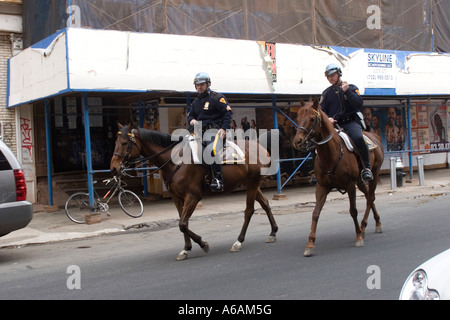 Mounted NYPD Police Officers on duty in New York City NYC NY USA Stock Photo