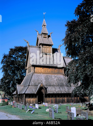 Hopperstad stavekirke, near Vik, Sogn og Fjordane, Norway. Stock Photo