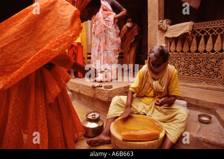 India Jaisalmer inside a jainist temple at the Fort Stock Photo