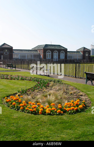 Flower beds in council owned Marine Gardens, Worthing, West Sussex Stock Photo