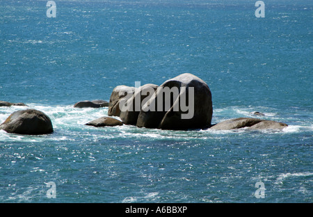 Bakoven. Rocks at Camps Bay near Cape Town South Africa Stock Photo