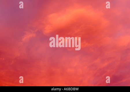 Beautiful red clouds at sunset Stock Photo
