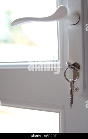 British back door locked for security in London UK Stock Photo