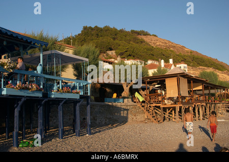 Coastal village of Eresos on the island of Lesvos (Mytilene) in Greece Stock Photo