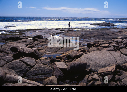 Beachcombing near Burgeo Newfoundland Stock Photo