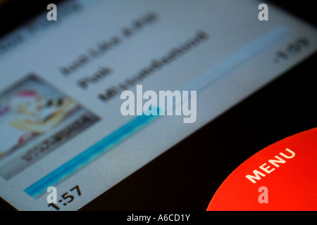 Screen of iPod MP3 video music player Stock Photo