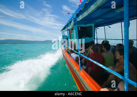 Ferry boat heading to Ko Koh Samui an island in the Gulf of Thailand Stock Photo