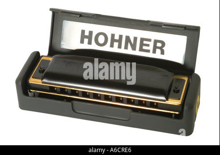 hohner mouthorgan harmonica  studio cutout cut out white background knockout dropout Stock Photo