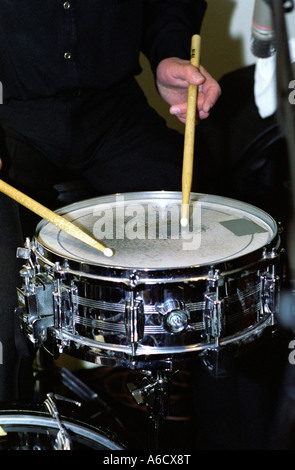 an snare drum being played at a Scottish folk festival Stock Photo