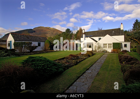 Scottish country house background of distant hills and blue sky Killin Perthshire Scotland Stock Photo