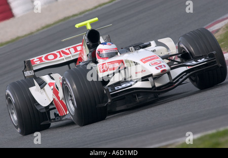 Formula 1 driver Rubens Barrichello BRA in his BAR Honda racing car at the  Circuit de Catalunya near Barcelona Stock Photo - Alamy