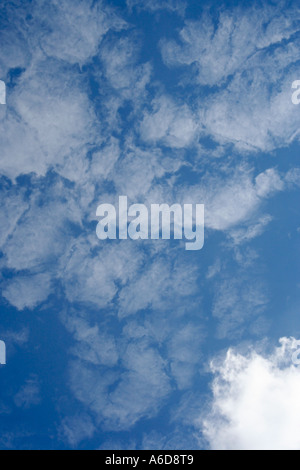Cirrus clouds. Blue sky. UK. Stock Photo