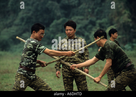 Forest Ranger training excercise Ba Be National Park Vietnam Stock Photo