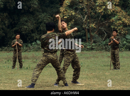 Forest Ranger training excercise Ba Be National Park Vietnam Stock Photo