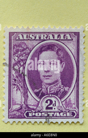 King George VI Australian postage stamp from the 1940s Stock Photo
