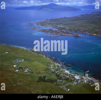 Iona Island and Abbey Scotland aerial view Stock Photo