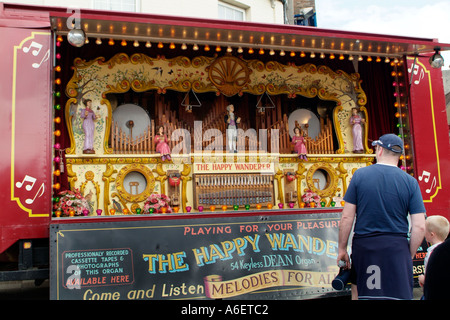 Travelling steam powered Fairground Musical Organ Stock Photo