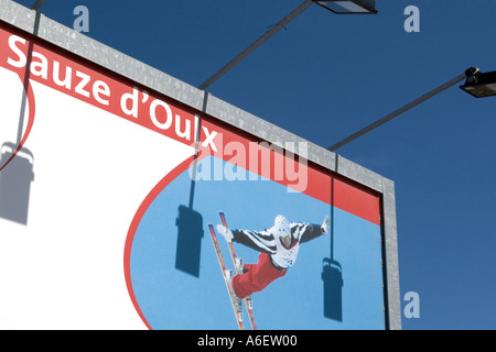 Winter Olympic sign at Sauze d Oulx Piedmonte Italy Stock Photo