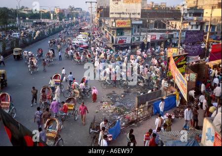 Busy street scene in the capital. Dhaka, Bangladesh Stock Photo