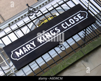 Sign outside Mary King's Close on the High Street, Edinburgh