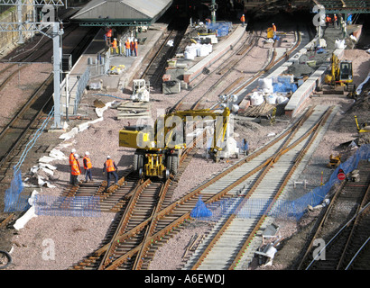 Construction work at the west end of Waverley Railway Station, Edinburgh Stock Photo