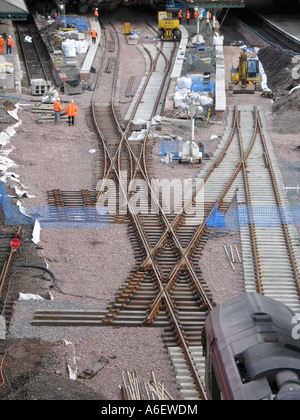 Construction work at the west end of Waverley Railway Station, Edinburgh Stock Photo