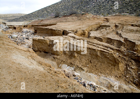 Erosion due to winter rains. Stock Photo