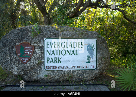 Everglades National Park entrance sign, Florida Stock Photo