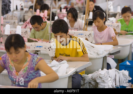 SHENZHEN GUANGDONG PROVINCE CHINA Workers in a garment factory in city of Shenzhen