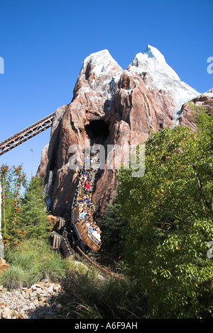 Roller coaster, Expedition Everest, Legend of the Forbidden Mountain, Animal Kingdom, Disney World, Orlando, Florida, USA Stock Photo