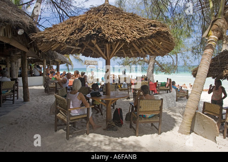 Tourists relaxing at Forty Thieves restaurant Diani Beach South